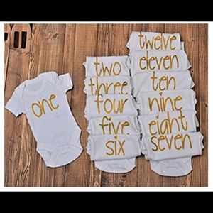 12 Monthly Onesies!- Newborn Gift!